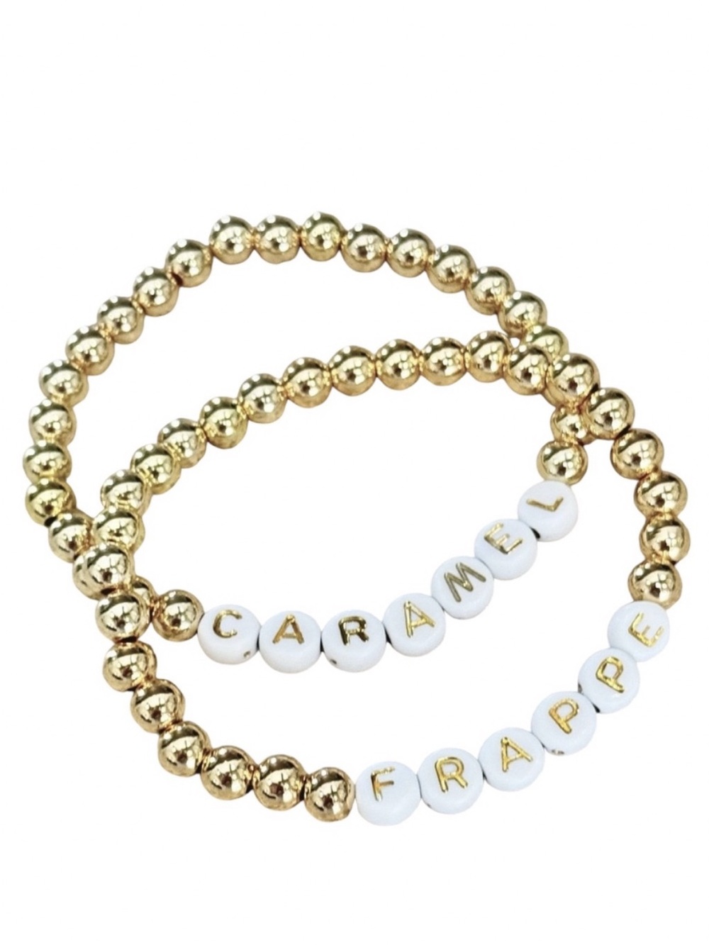 2 Coffee Drink Bracelets Name Bracelets Hand Crafted